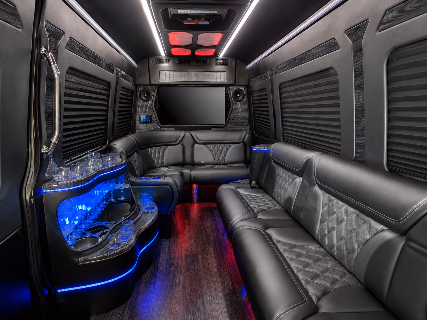 macon 30 passenger party bus inside